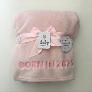 Baby Blanket Pink Soft Lightweight NEW by Baby Starters Embroidered Born in 2026